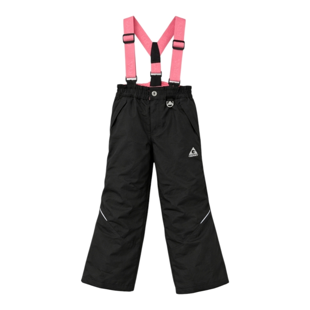 Gerry Black Pink Snow Pants SnowBib Insulated Ski Sledding Girls Size XS 5 6